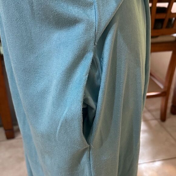 JOH Teal Light Faux Suede Short Sleeve Dress Size Large - Picture 6 of 10